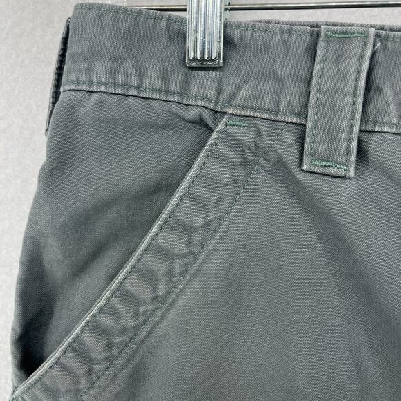 CARHARTT Pants Men 34x30 B151 Carpenter Dungaree Fit Utility Cotton Canvas Gray - Picture 9 of 15